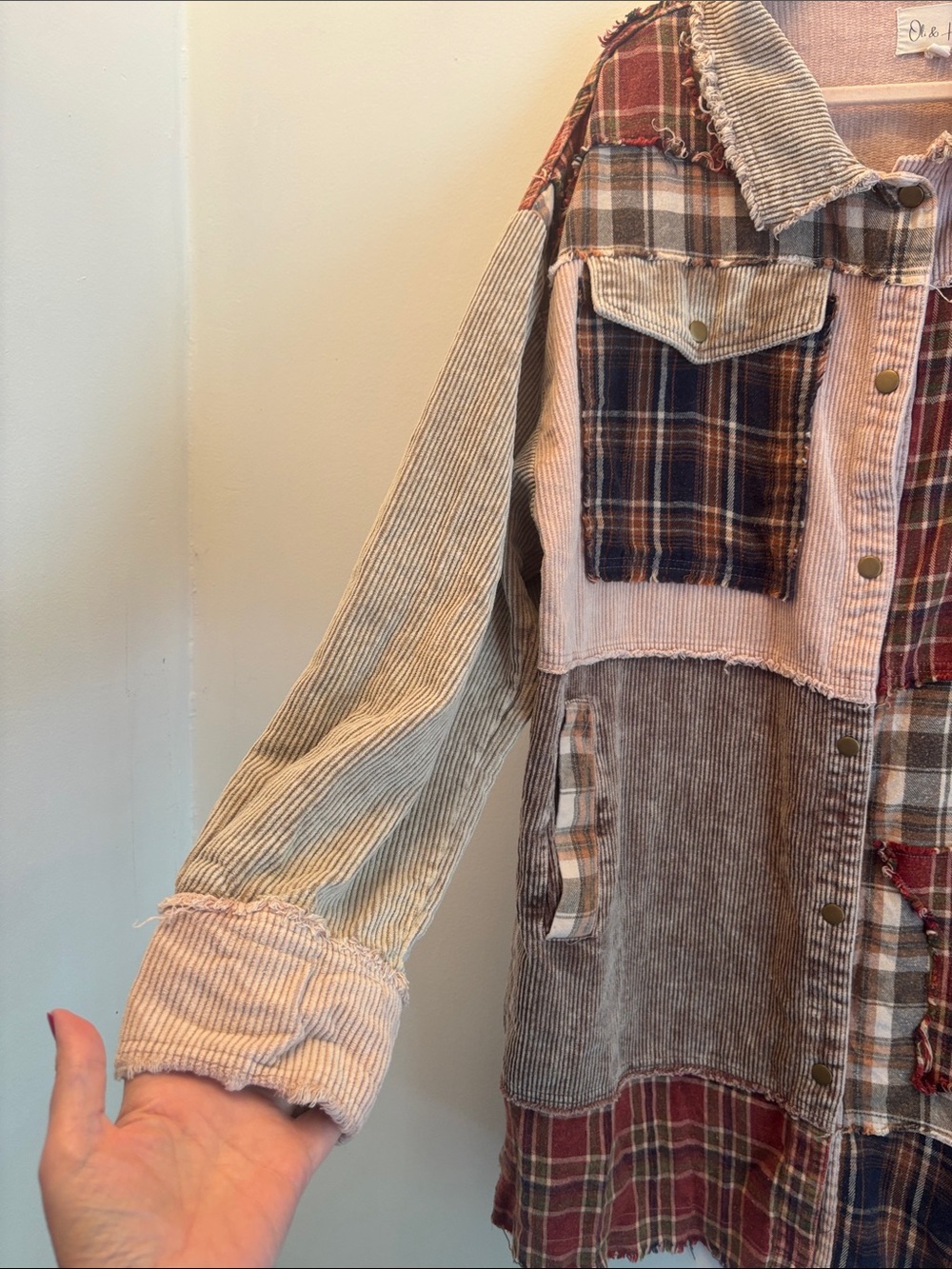 Oli & Hali | STAR Patchwork & Corduroy Jacket Sz L - Picture 7 of 16